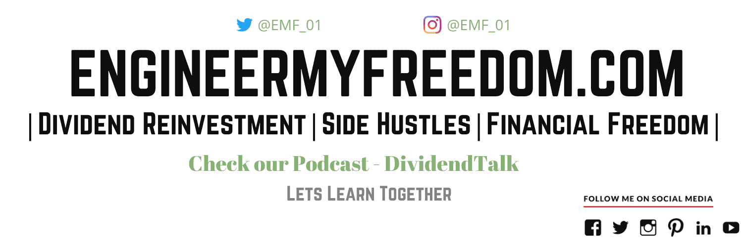 Discover financial empowerment with engineermyfreedom.com - your hub for dividend reinvestment, side hustles, and achieving financial freedom. tune into our podcast: dividendtalk to learn together. connect with us on social media for more insights.