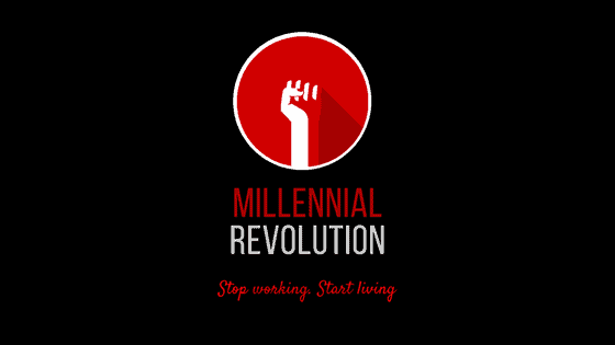 A bold graphic with a revolutionary theme, featuring a clenched fist icon above the words 