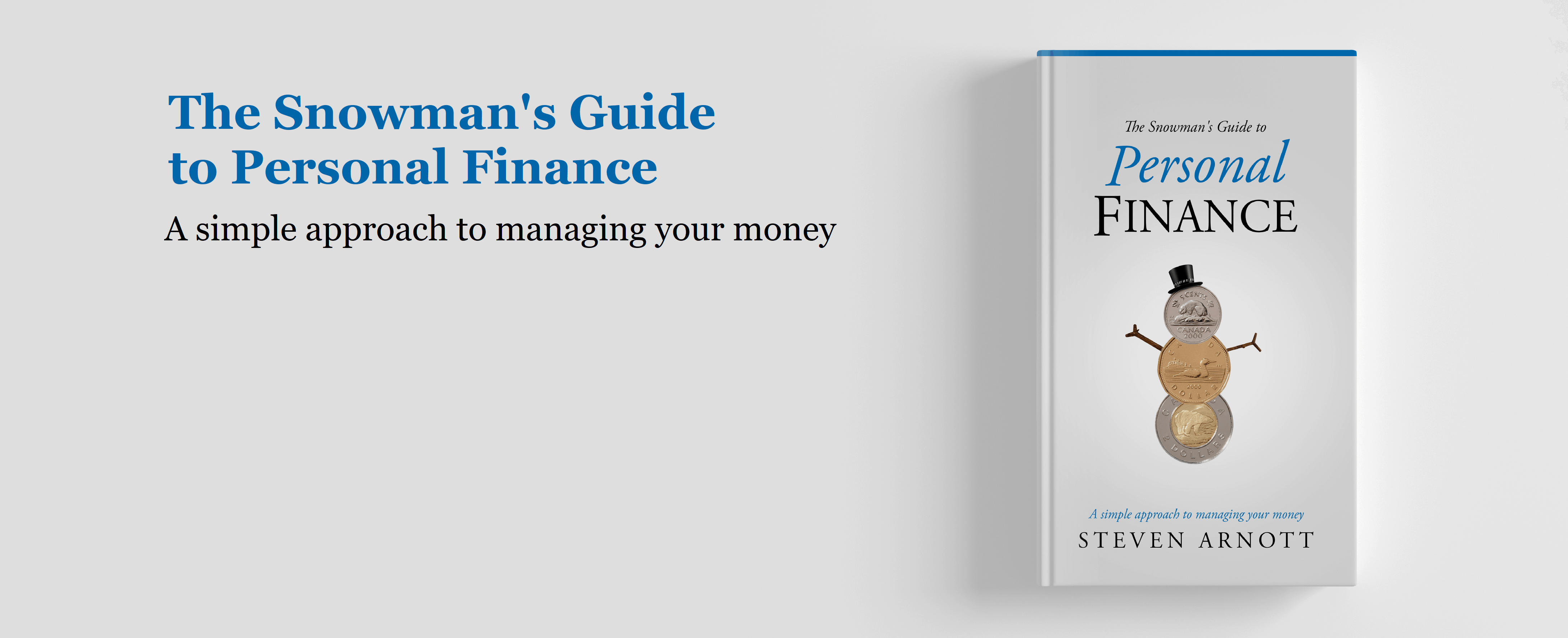 A winter-themed personal finance book featuring a snowman made of coins and a top hat, titled 