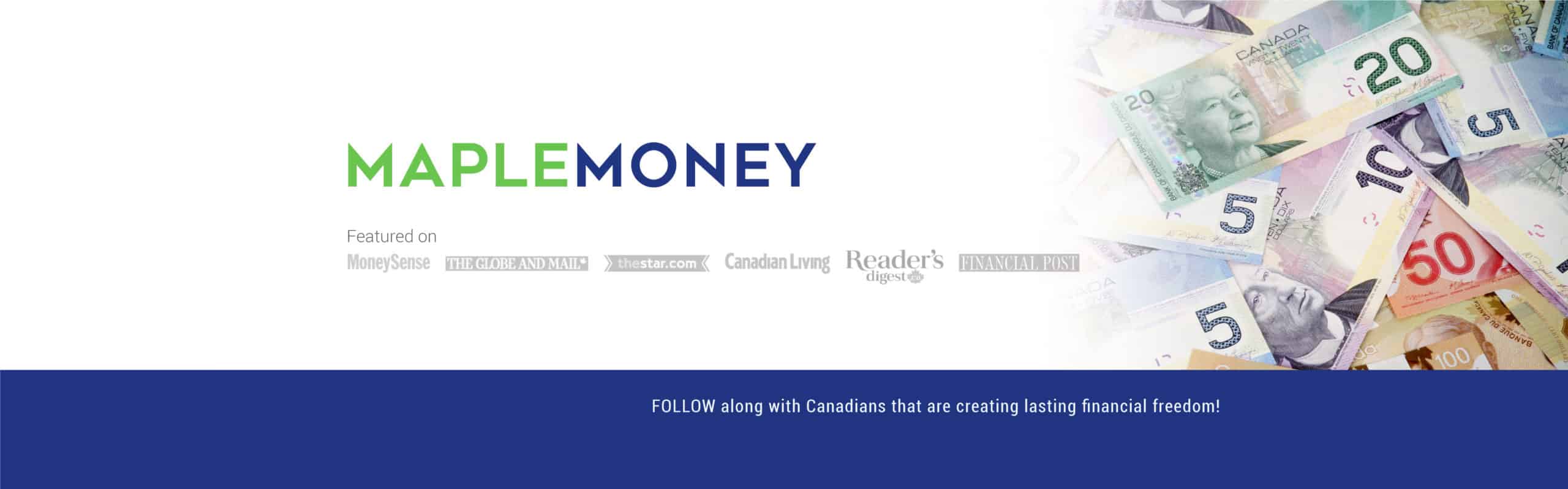 A financial website banner with the name 