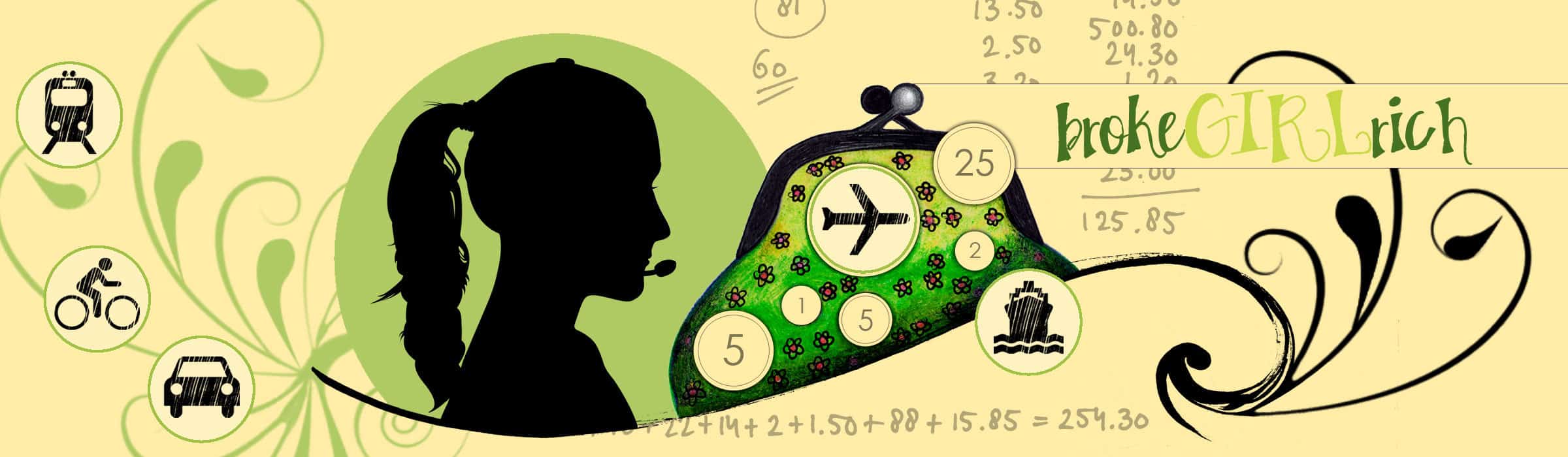 A whimsically designed graphic with a silhouette of a woman's profile set against a green background filled with swirls, mathematical equations, and various icons such as a purse, bicycle, and cake, all surrounding a central image of an ornate, vintage-style purse with a clock face, evoking a sense of timelessness and the complexities of daily life.
