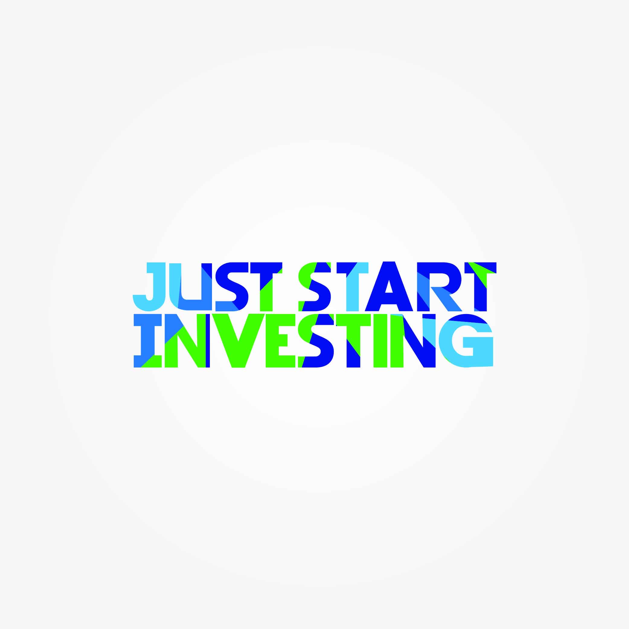 Motivational financial message emphasizing the importance of taking the first step in investing, depicted in bold, colorful lettering.