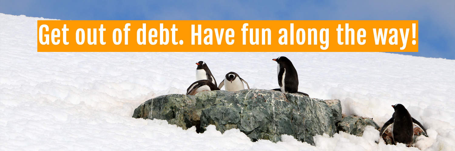 A group of penguins on a snowy landscape under a sunny sky with an inspirational message: 