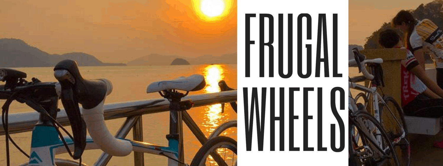 A serene sunset backdrop with a close-up of a tandem bike in the foreground, accompanied by the phrase 