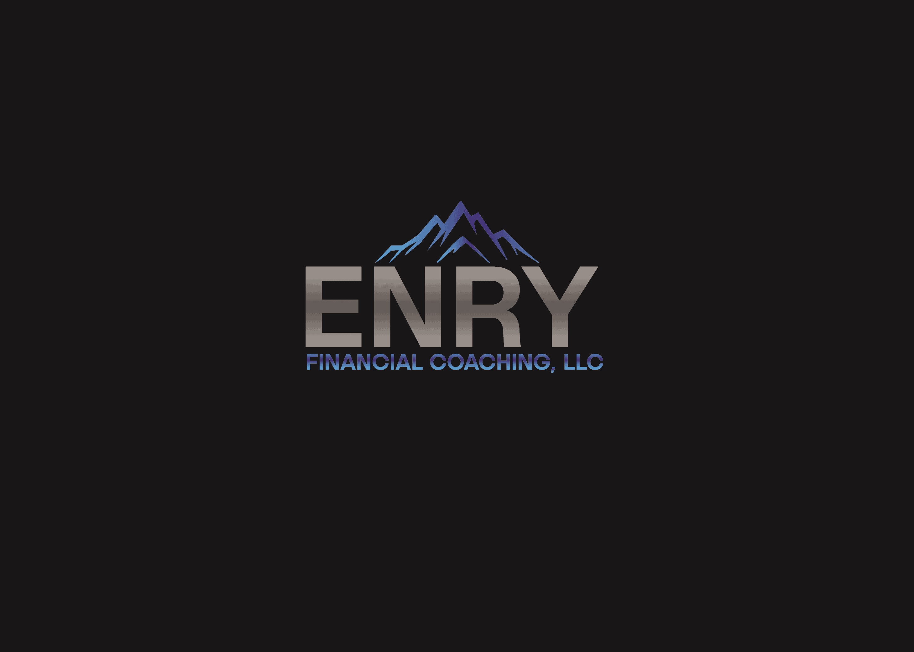 Enry financial coaching, llc - empowering clients with peaks of financial wisdom and stability, symbolized by a resilient mountain in the logo.