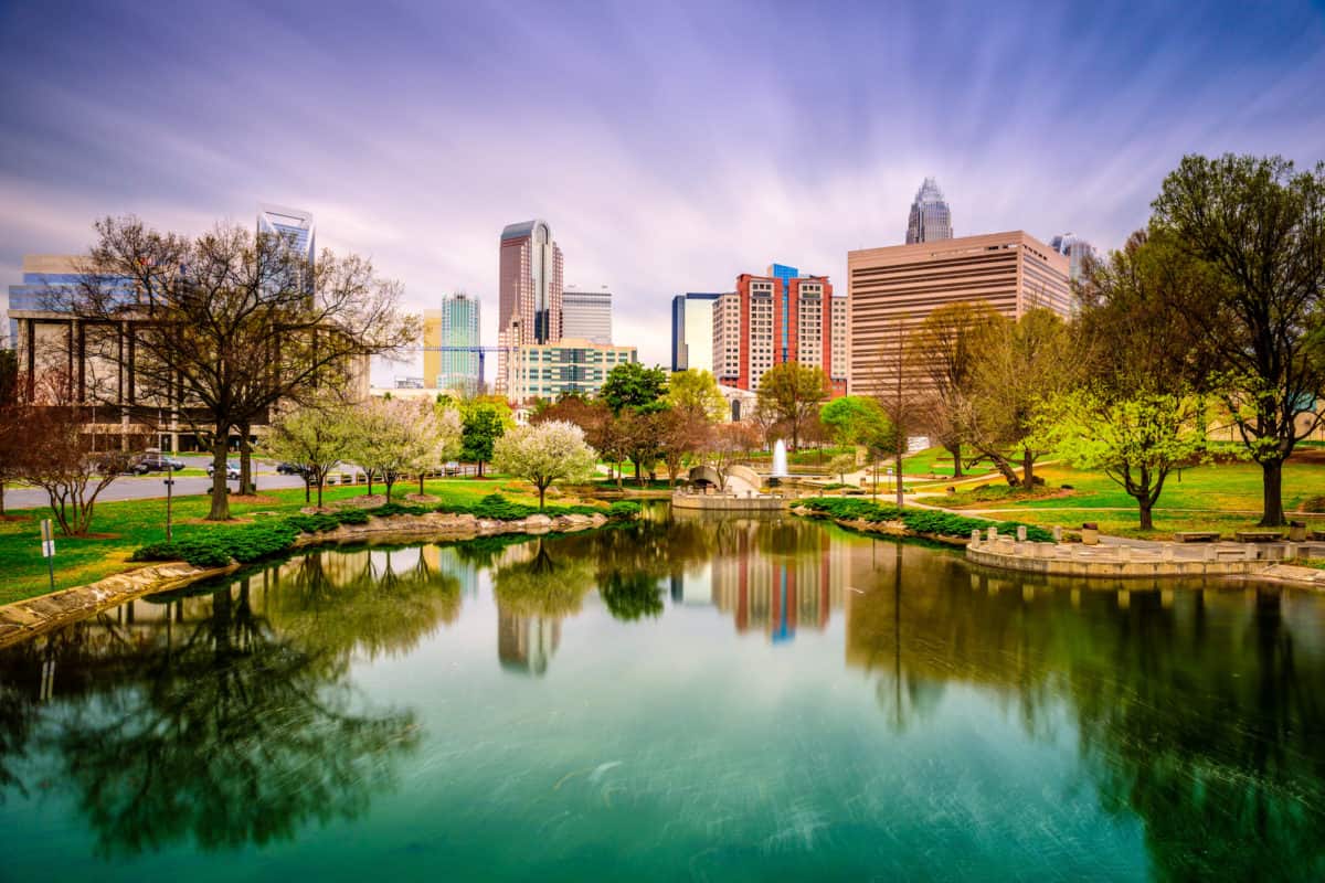 Charlotte, North Carolina, USA skyline.