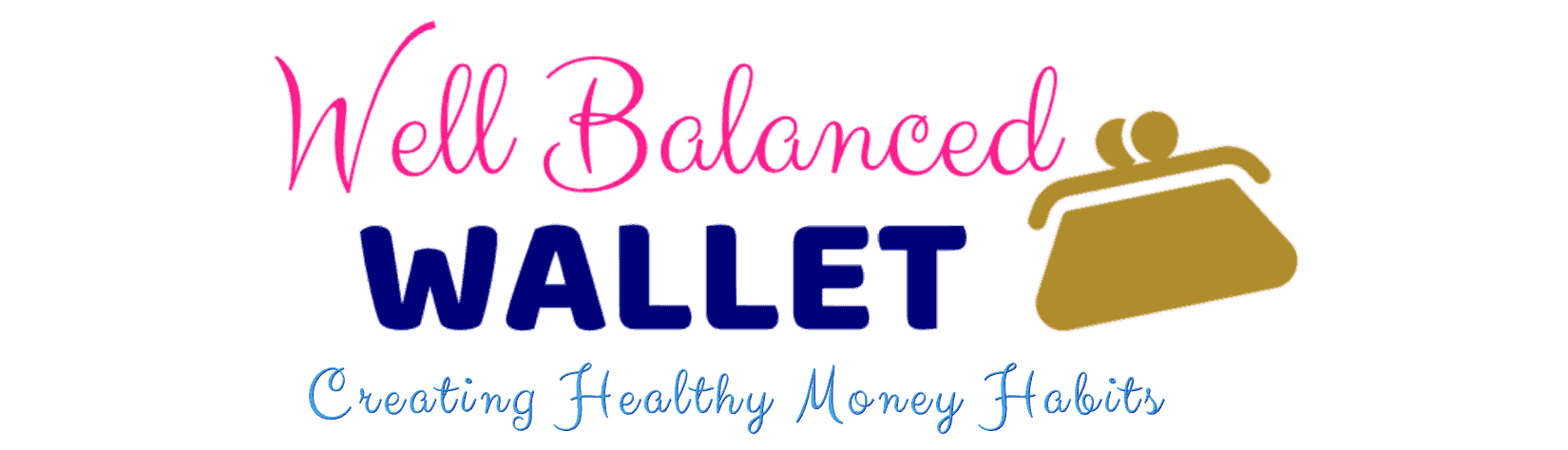 Colorful logo of 'well balanced wallet' with the tagline 'creating healthy money habits' suggesting a service or resource for financial well-being.