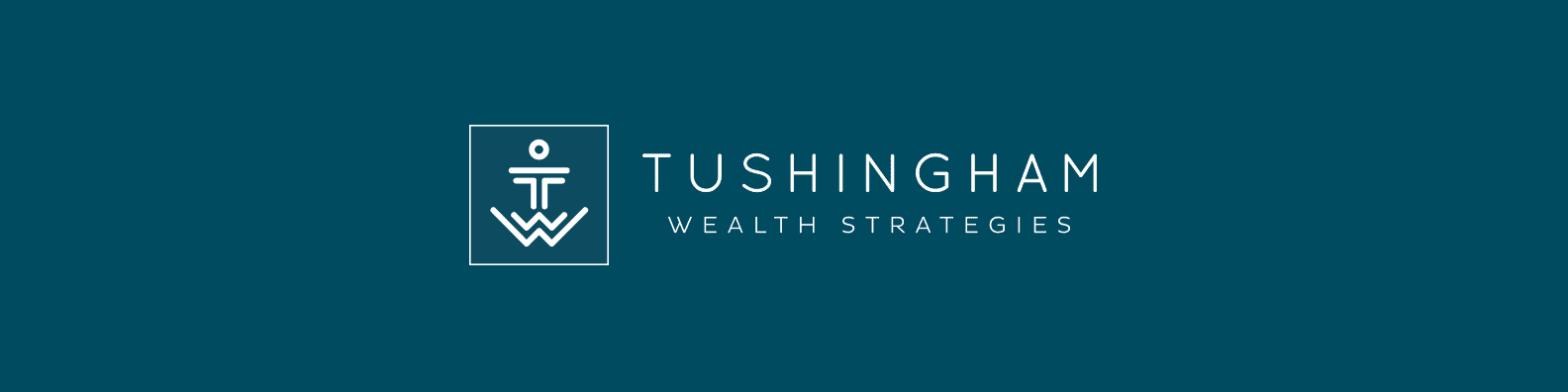 A professional logo for tushingham wealth strategies, featuring an icon with the letter 