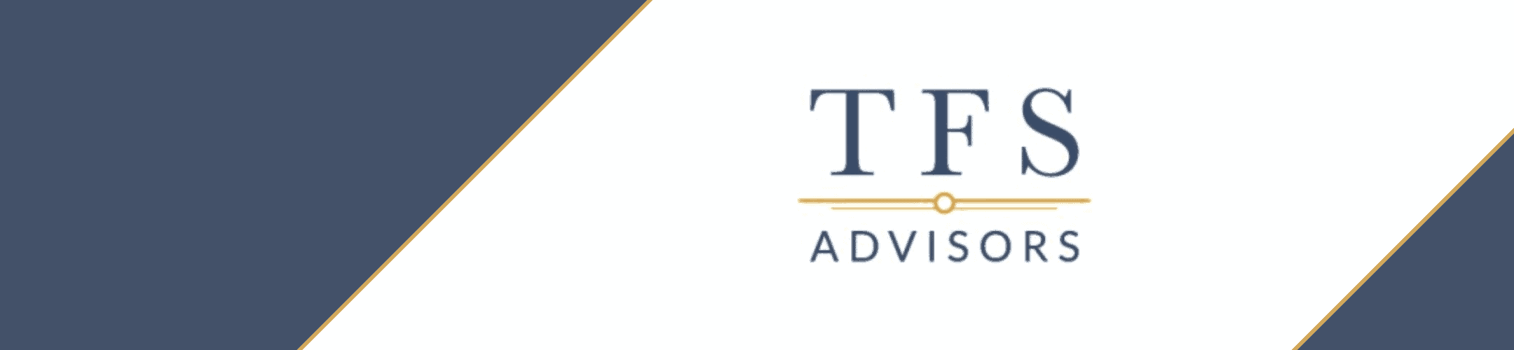 Elegant and professional: tfs advisors' branded graphic with a sophisticated navy and cream color scheme.