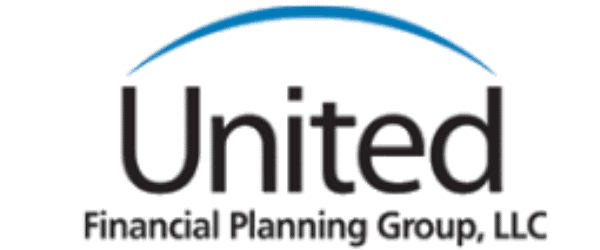 The image shows a logo that reads "united financial planning group, llc" with a stylized arch or bridge above the word "united.