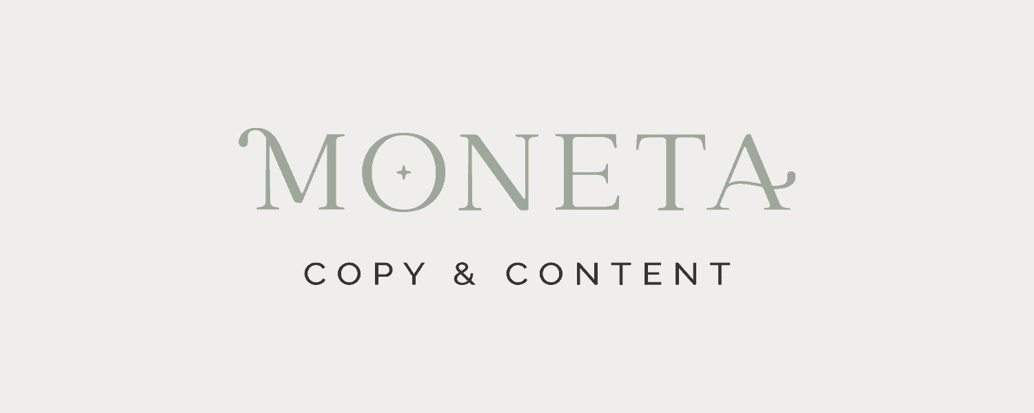 Moneta: copy & content – sleek and minimalist logo design.