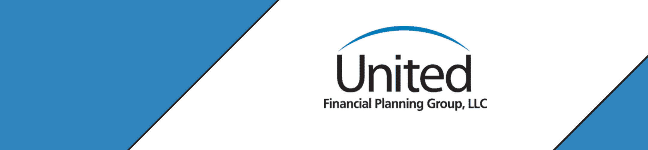Logo of united financial planning group, llc on a blue and white background.