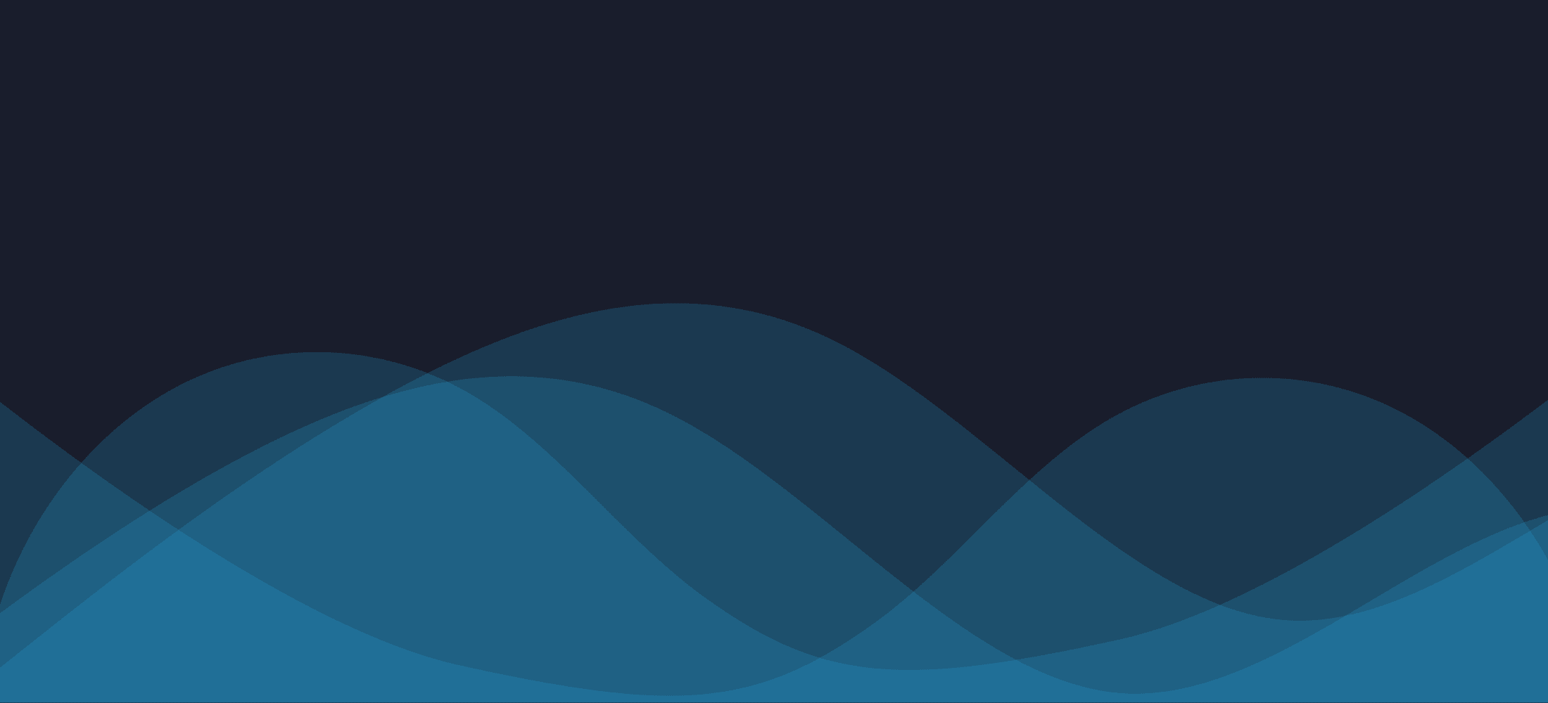 A minimalist geometric background with abstract blue waves on a dark blue backdrop.