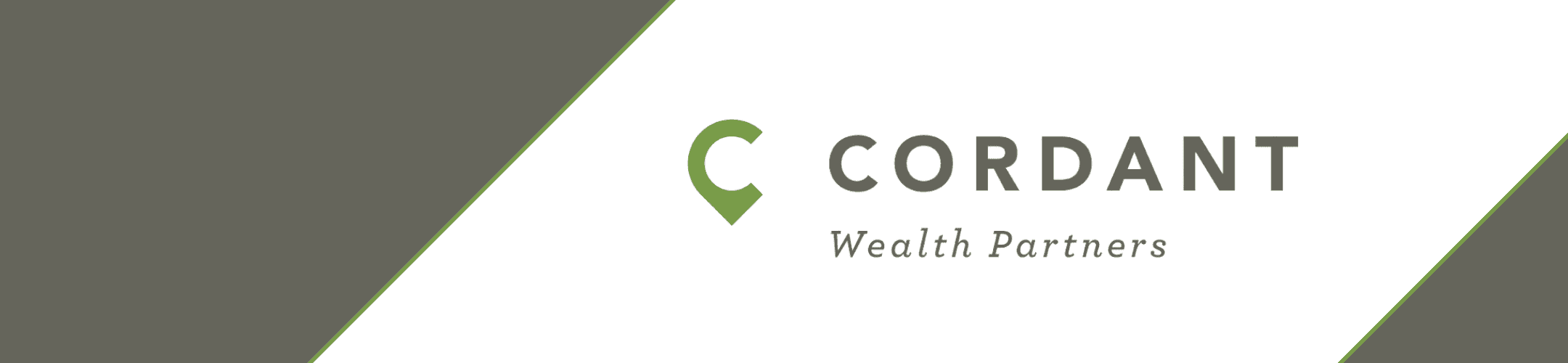 Logo of cordant wealth partners with an elegant design featuring the company name in a clean font and a modern emblem on a gray and white background.