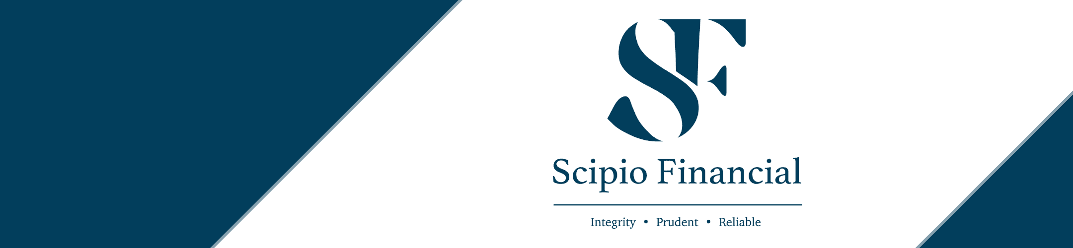 Logo for Scipio Financial featuring stylized initials 