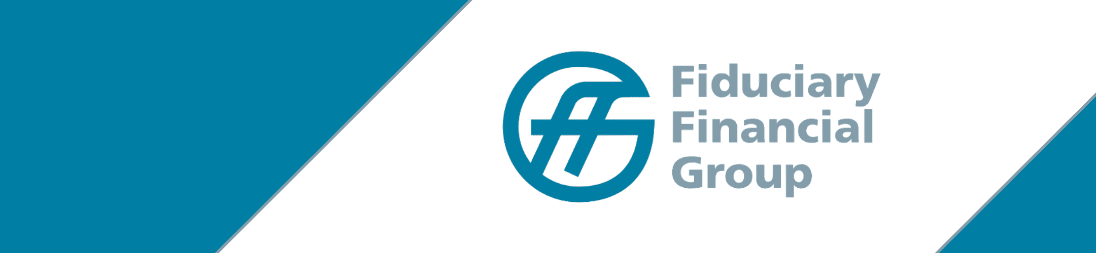 The image shows the logo of Fiduciary Financial Group. It features two stylized, overlapping lowercase 