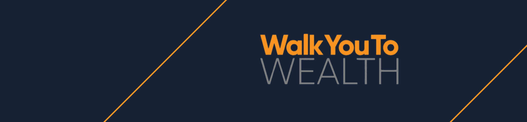 Dark blue background with two diagonal orange lines and the words 