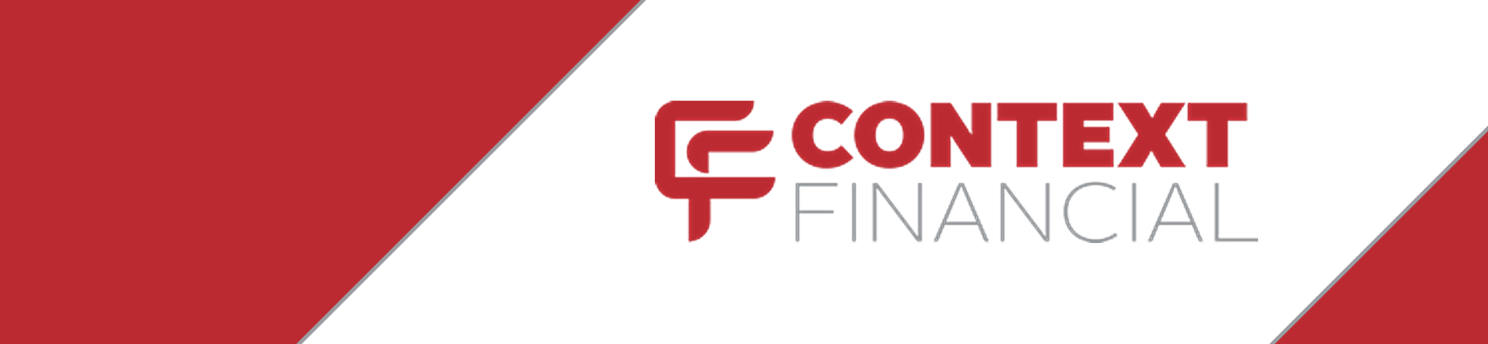 Red and white banner with the logo and text 