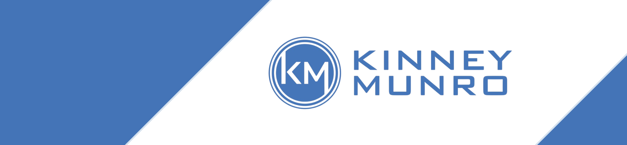 Kinney Munro logo with stylized blue 
