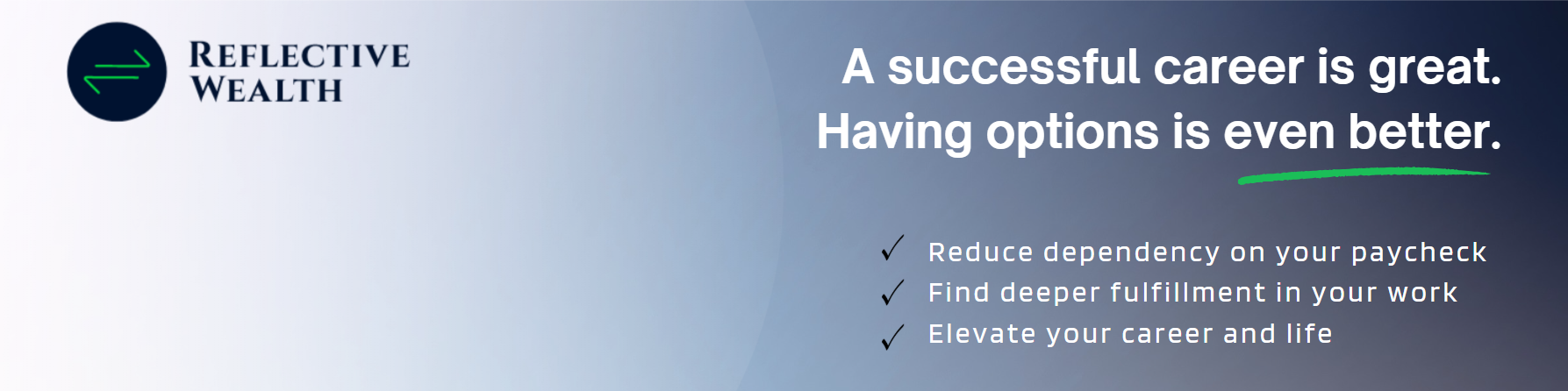 Reflective Wealth logo with text: 