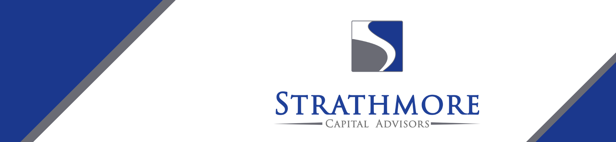 Strathmore Capital Advisors logo with a blue and gray abstract 