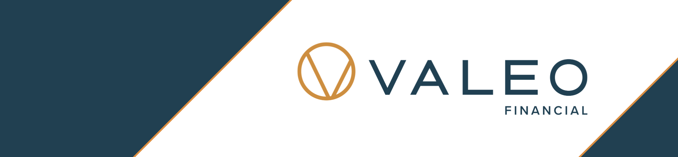 Logo for Valeo Financial, featuring a circular icon with an internal V shape next to the word “VALEO” and the word “FINANCIAL” underneath.